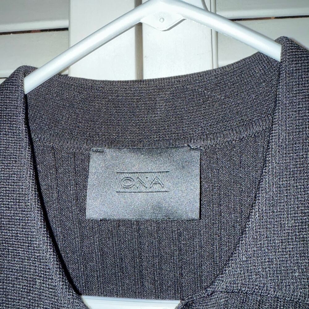 NWT NEW ONA by Yoon Chung Black Ribbed Bodycon Long Sleeve Knit Dress - Picture 4 of 9